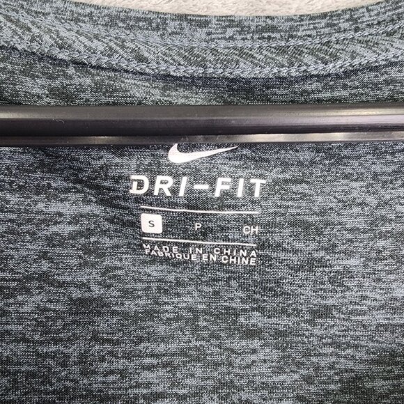 Women's Nike Dri-Fit Shirt Heathered Gray Short Sleeve Round Neck active Size S - Picture 6 of 11
